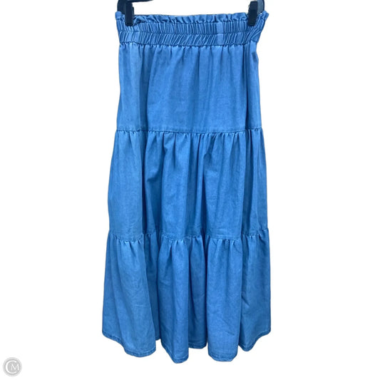 Skirt Maxi By Shein In Blue Denim, Size: M