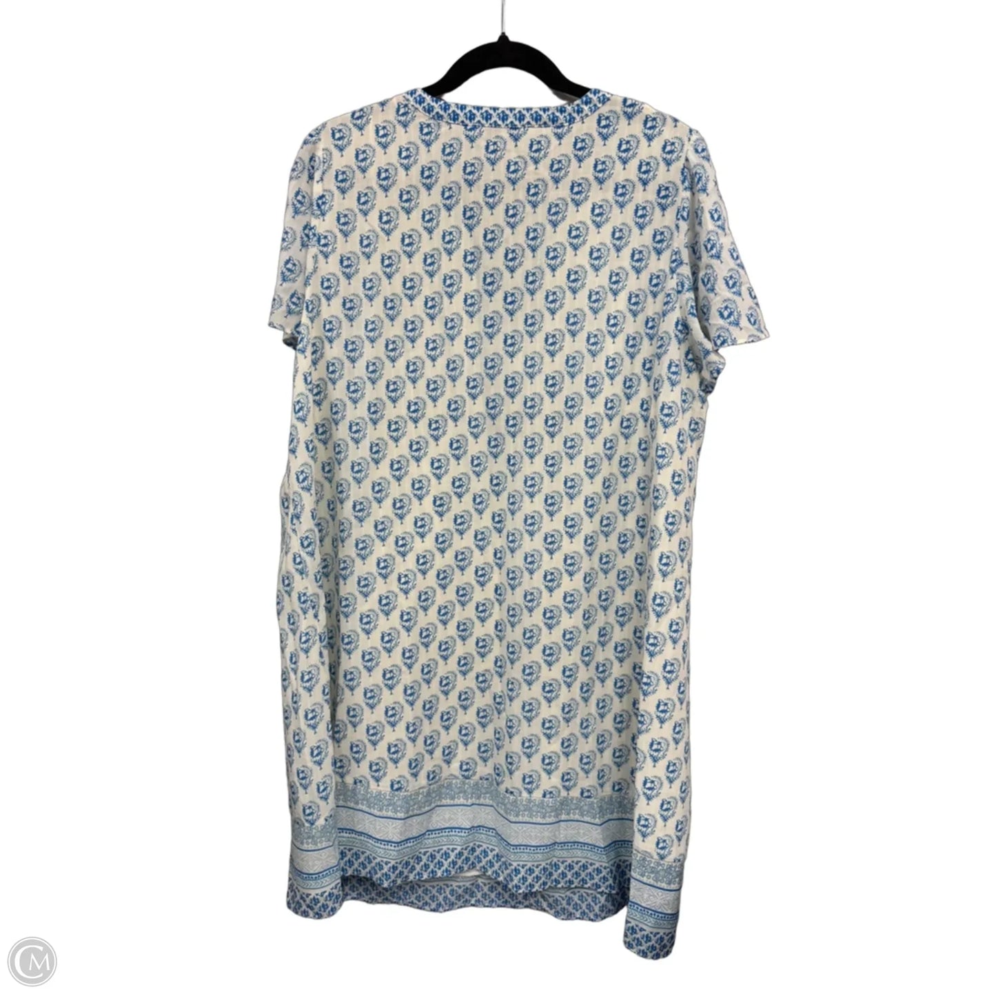 Dress Casual Short By Rose And Olive In Blue & White, Size: 1x