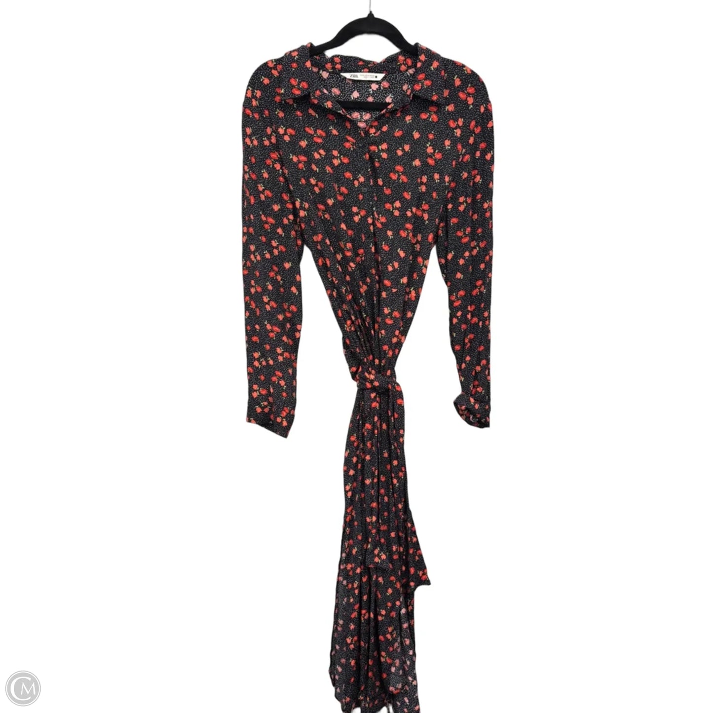 Dress Casual Maxi By Zara In Black & Orange, Size: Xl