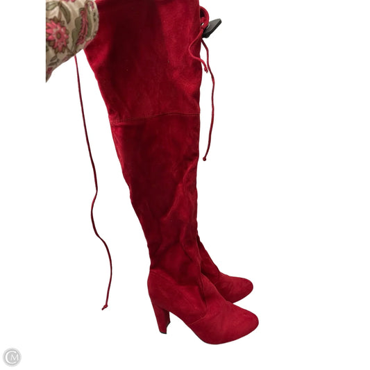 Boots Knee Heels By Wild Diva In Red, Size: 6
