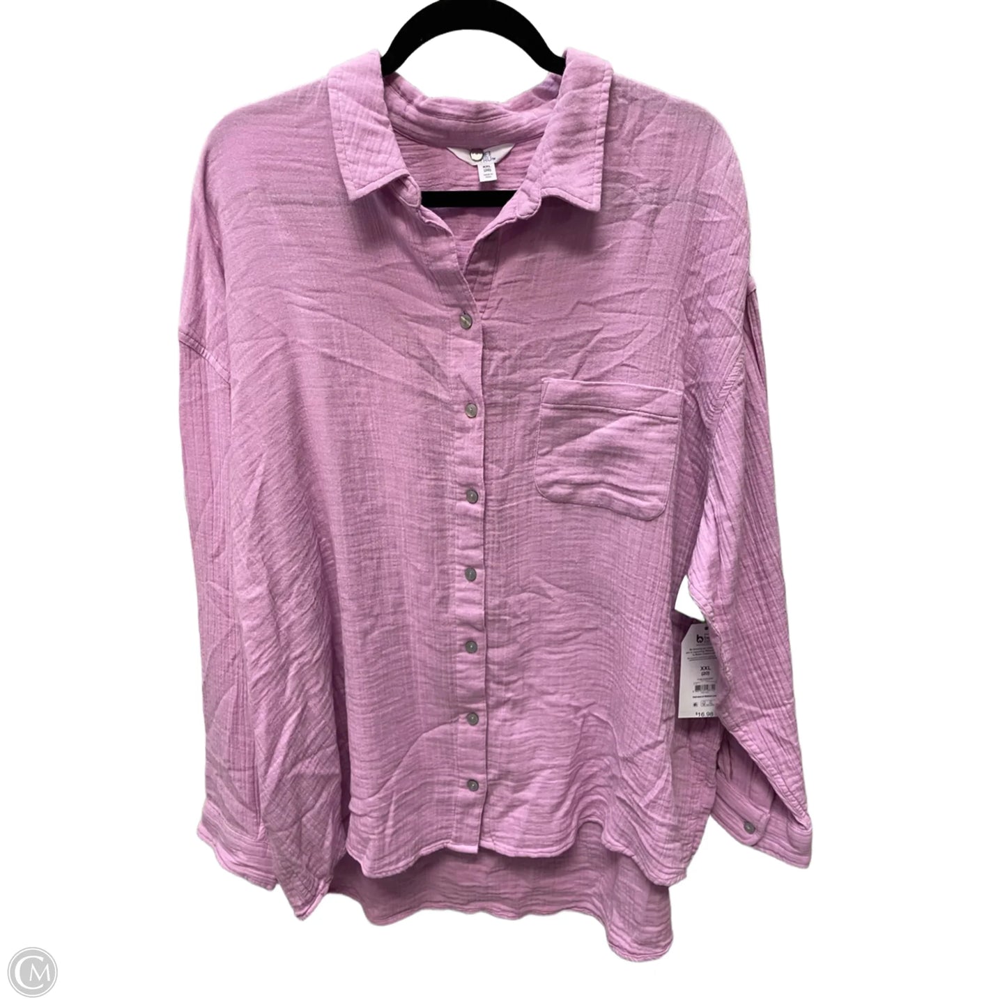 Top Long Sleeve By Time And Tru In Purple, Size: 2x