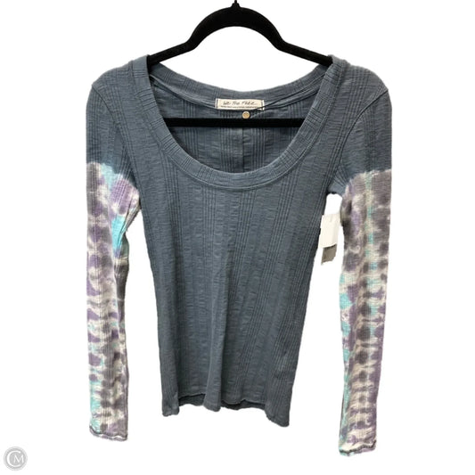 Top Long Sleeve By We The Free In Grey & Purple, Size: Xs