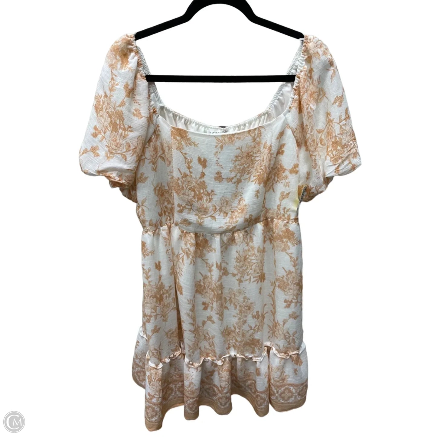 Dress Casual Short By Blu Pepper In Orange & White, Size: L