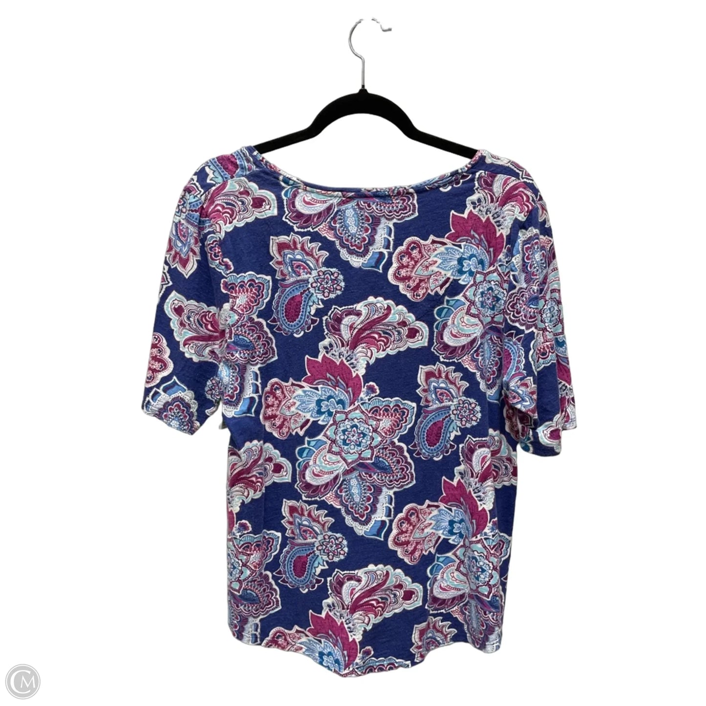 Top Short Sleeve By Chicos In Paisley Print, Size: L