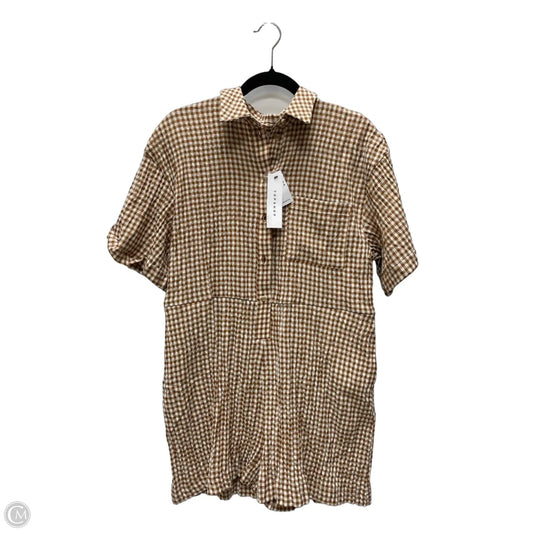 Romper By Topshop In Brown & Cream, Size: S