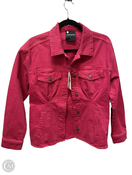 Jacket Denim By Desigual In Pink Denim, Size: S