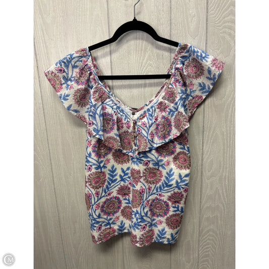 Blouse Short Sleeve By J. Crew In Floral Print, Size: Xs