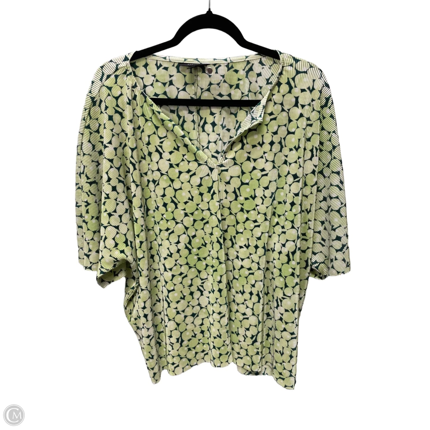 Blouse Short Sleeve By Alfani In Green, Size: 1x