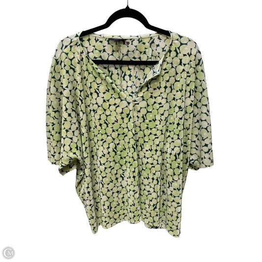 Blouse Short Sleeve By Alfani In Green, Size: 1x