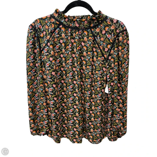 Blouse Long Sleeve By Loft In Floral Print, Size: 1x