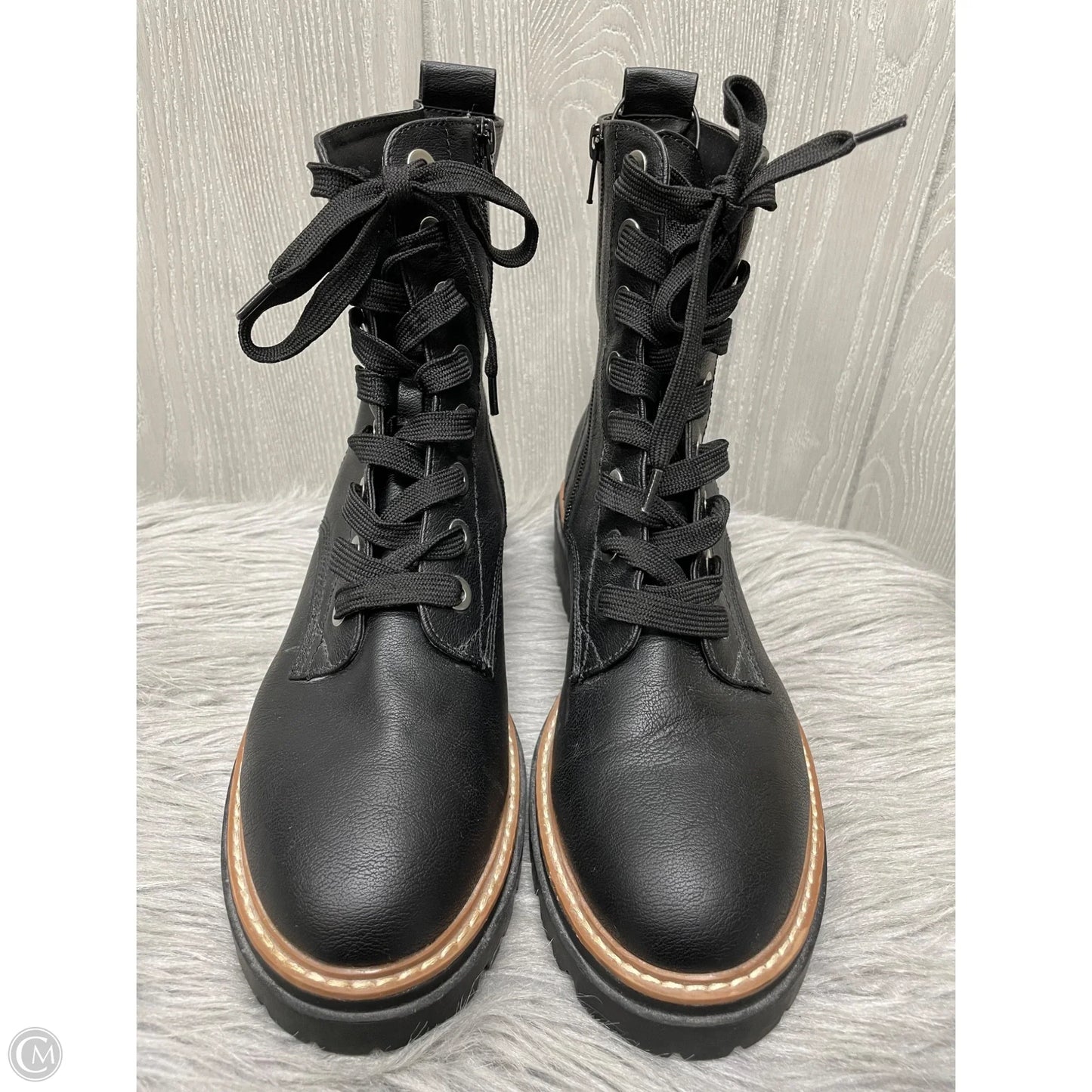 Boots Combat By Clothes Mentor In Black & Brown, Size: 10