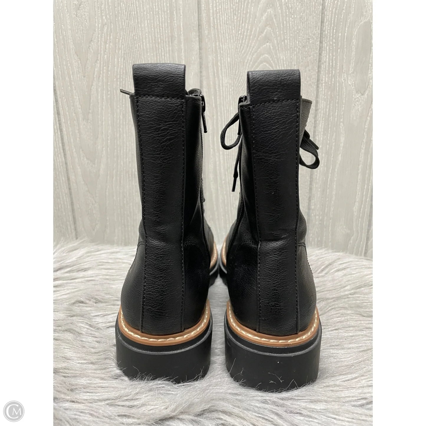 Boots Combat By Clothes Mentor In Black & Brown, Size: 10