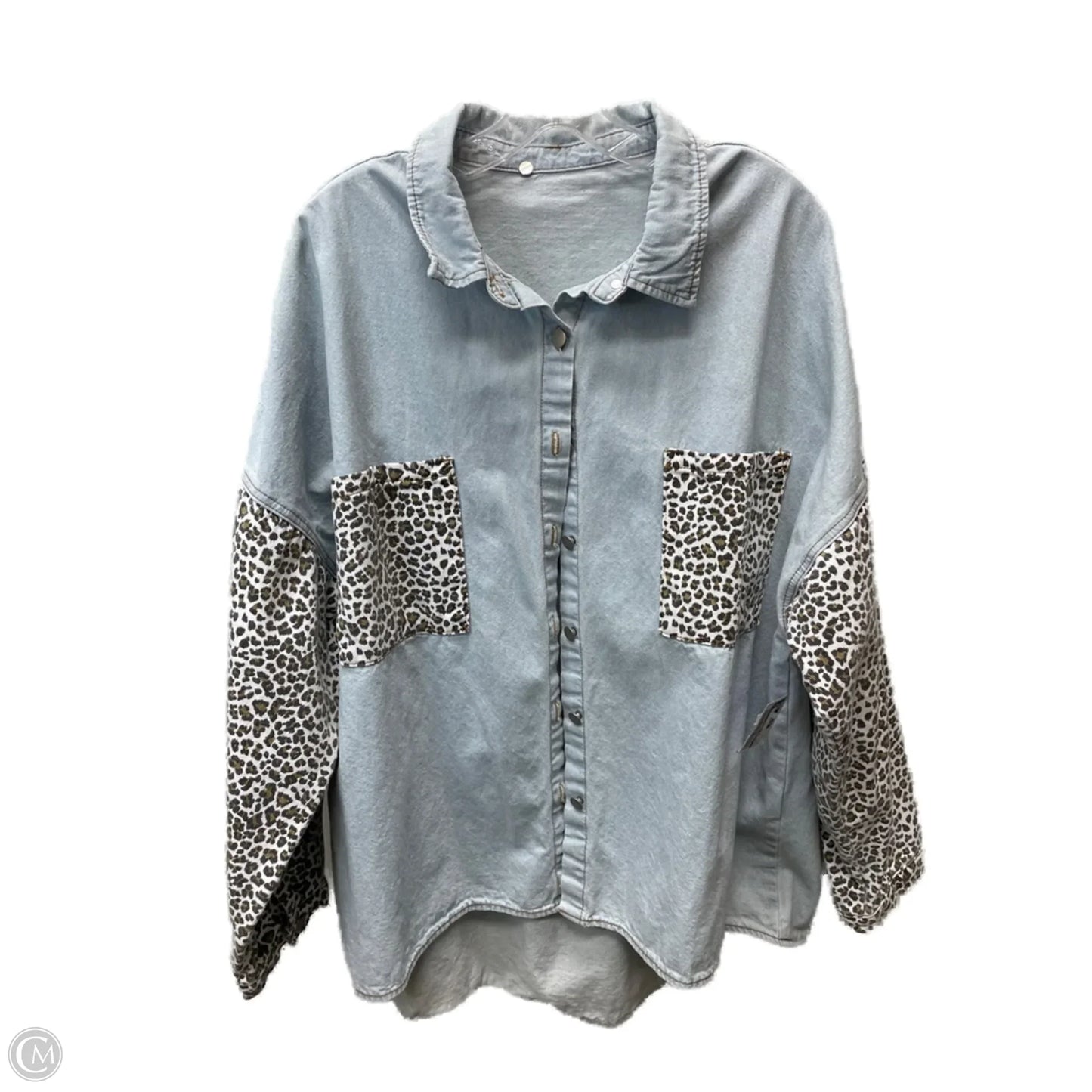 Jacket Denim By Clothes Mentor In Blue Denim, Size: 1x