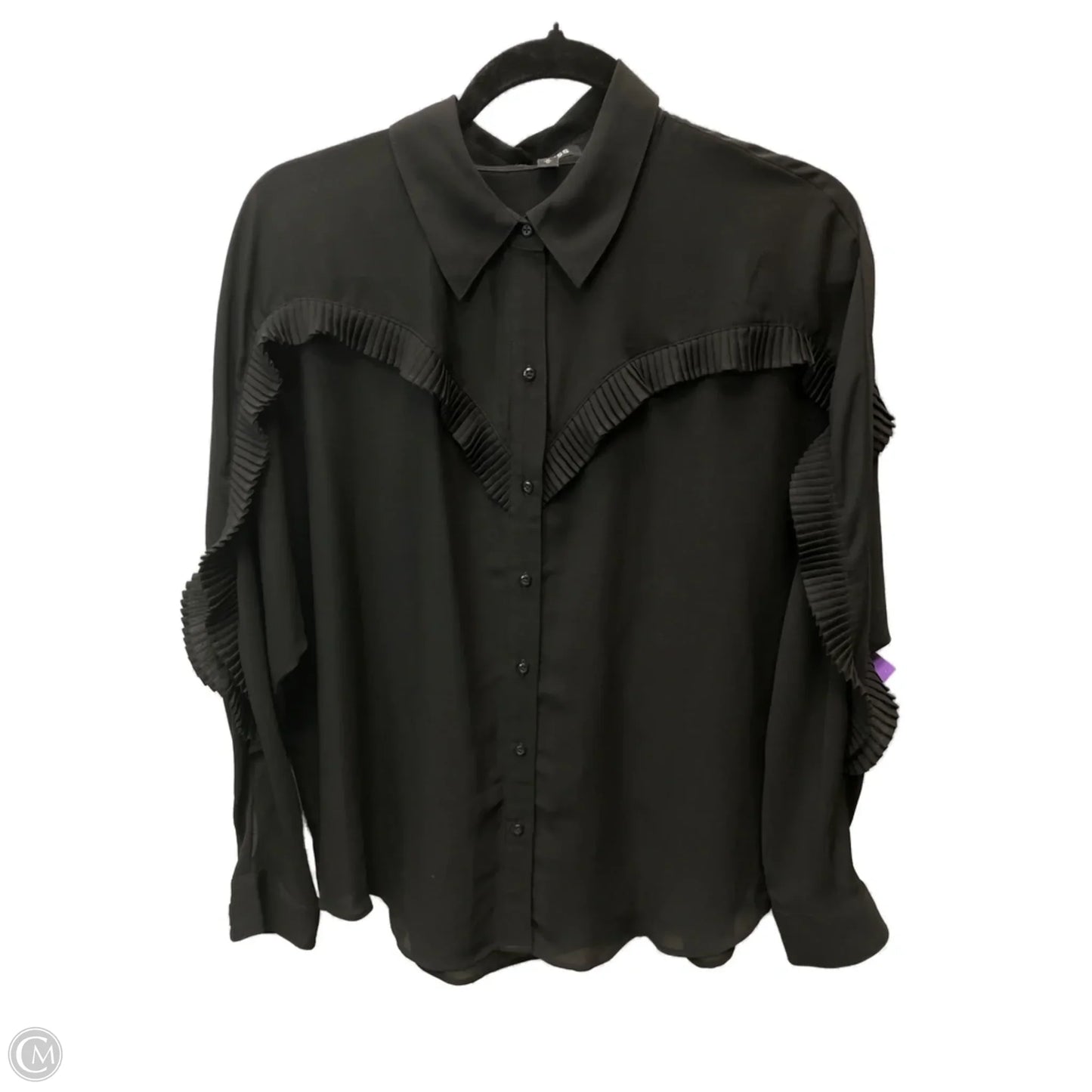 Blouse Long Sleeve By Express In Black, Size: M