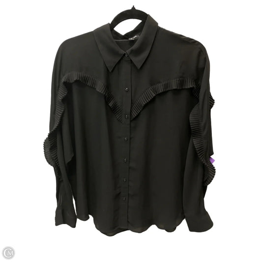 Blouse Long Sleeve By Express In Black, Size: M