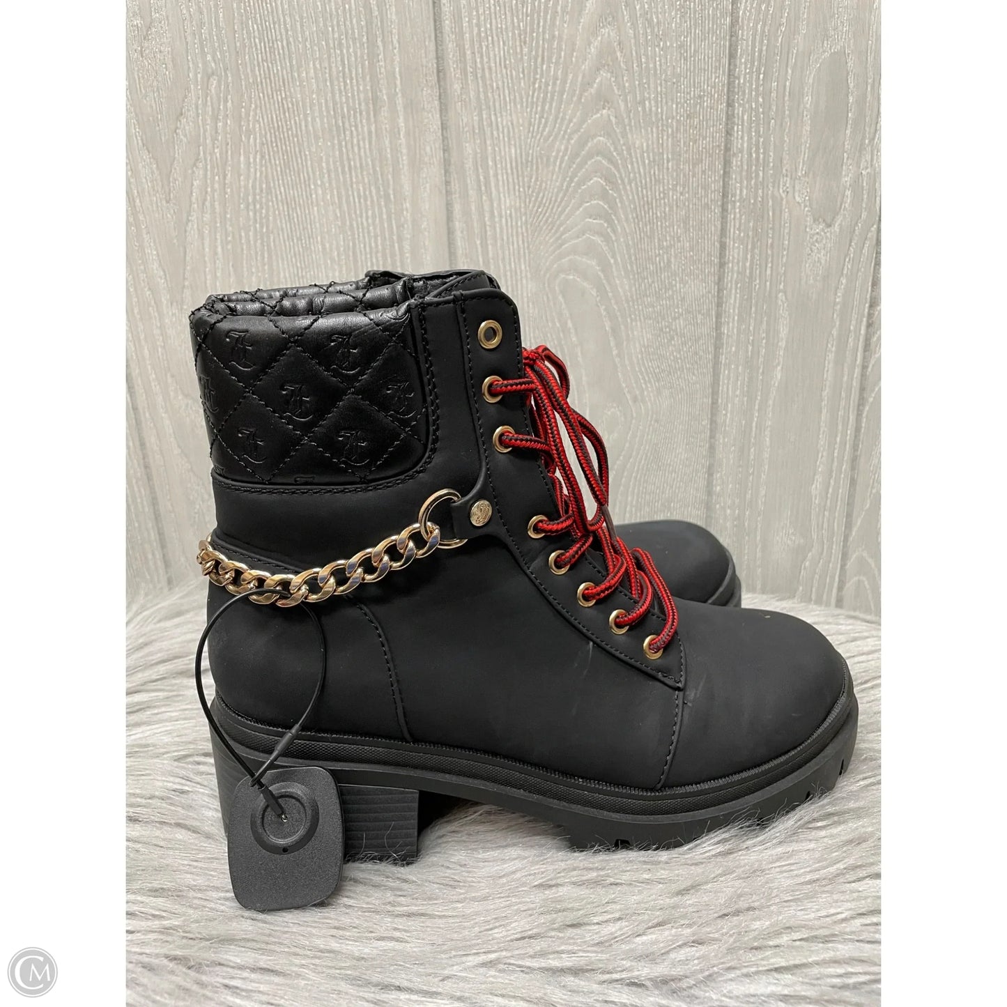 Boots Combat By Juicy Couture In Black & Red, Size: 10