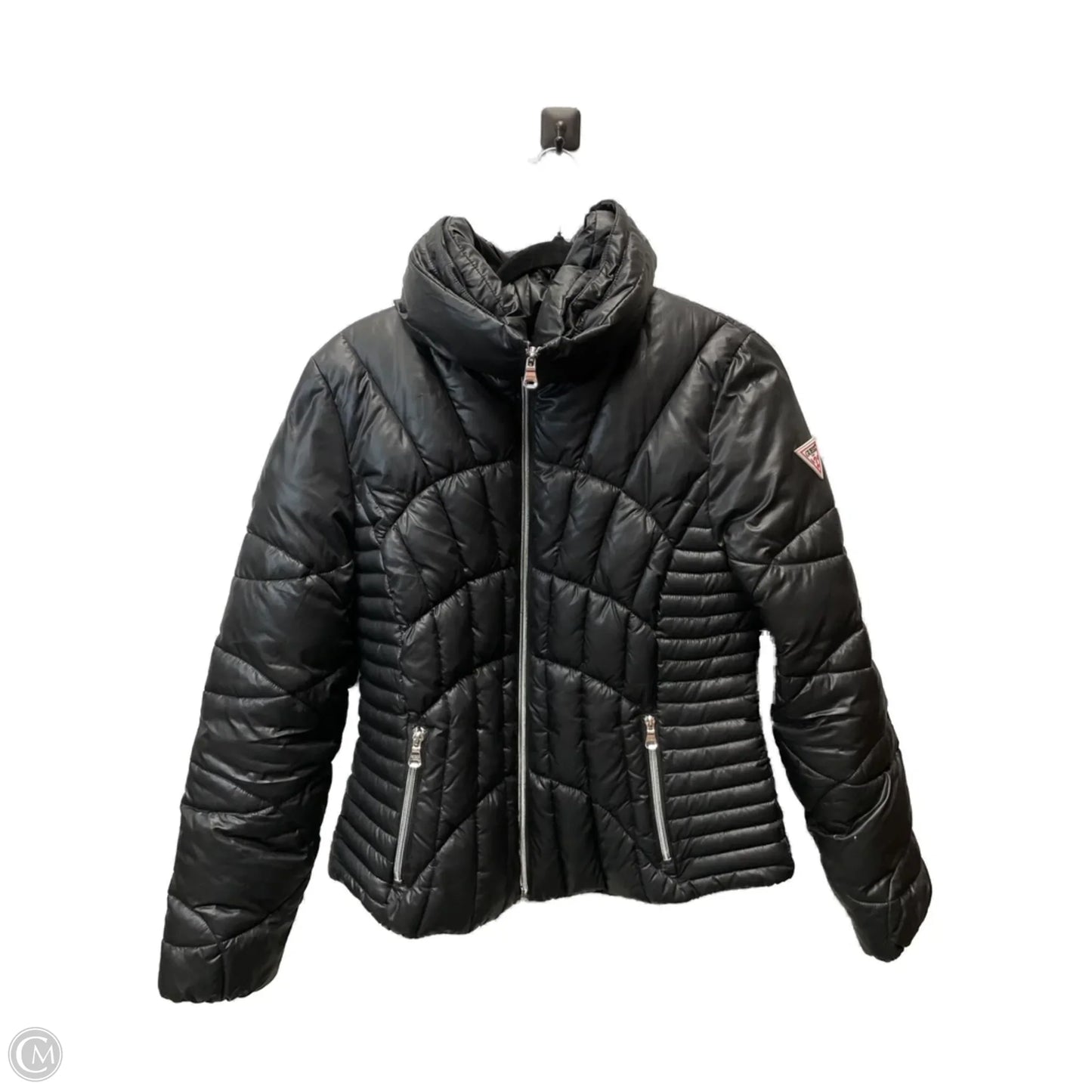 Coat Puffer & Quilted By Guess In Black, Size: L