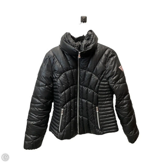 Coat Puffer & Quilted By Guess In Black, Size: L