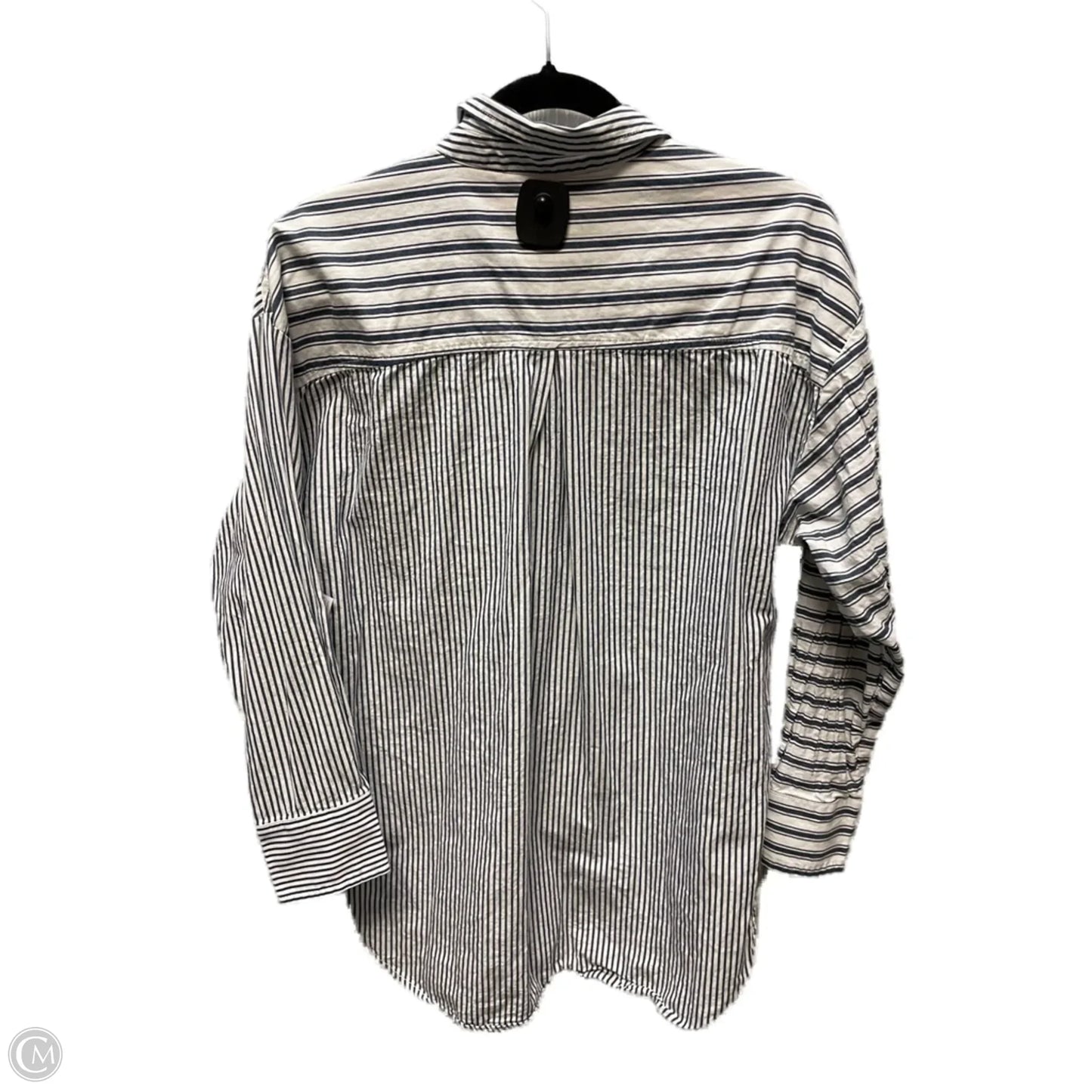 Blouse Long Sleeve By Maeve In Striped Pattern, Size: S