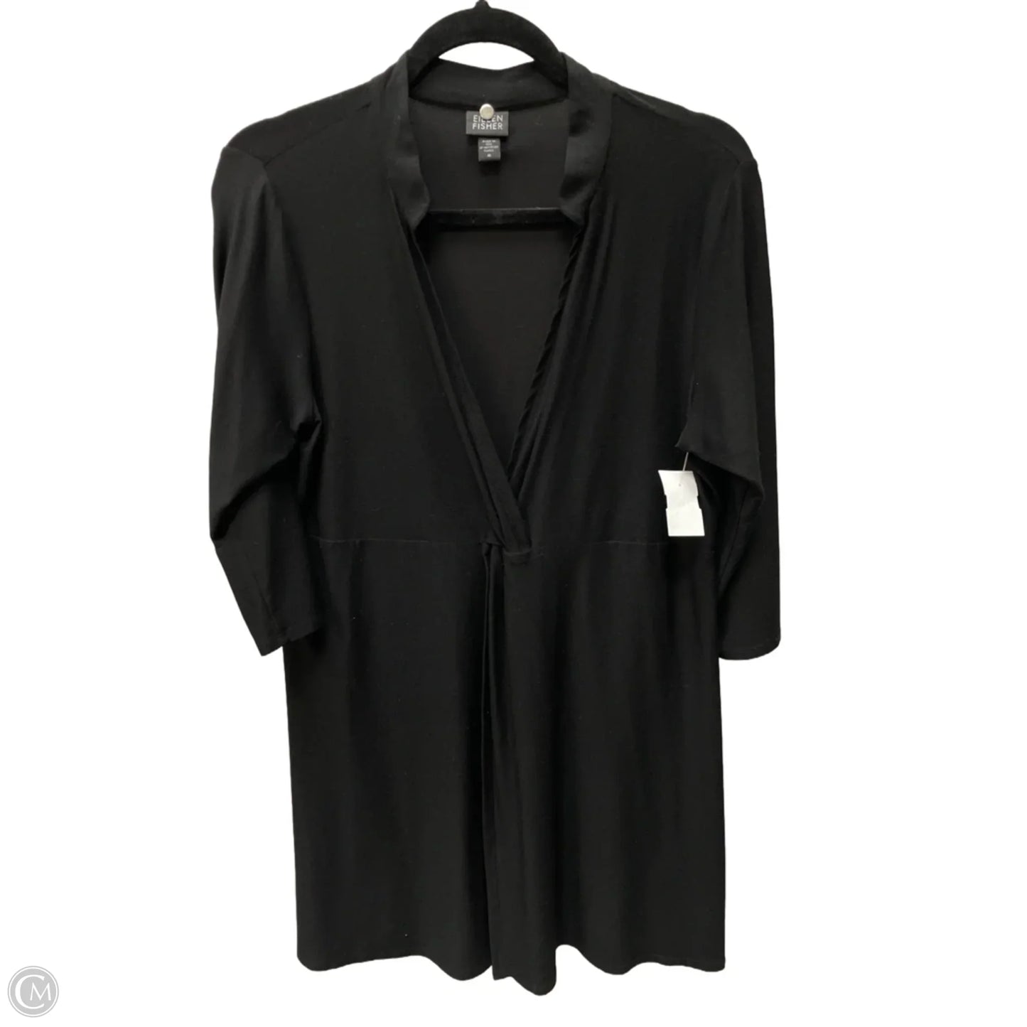Tunic 3/4 Sleeve By Eileen Fisher In Black, Size: M