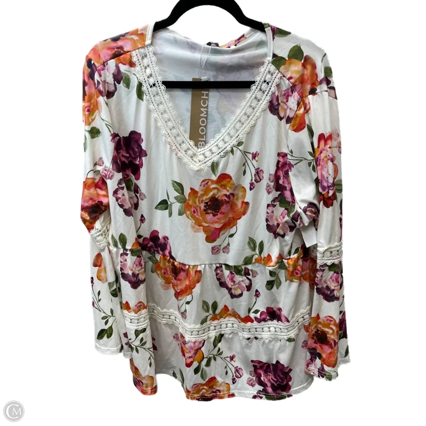 Top Long Sleeve By Clothes Mentor In Floral Print, Size: 1x
