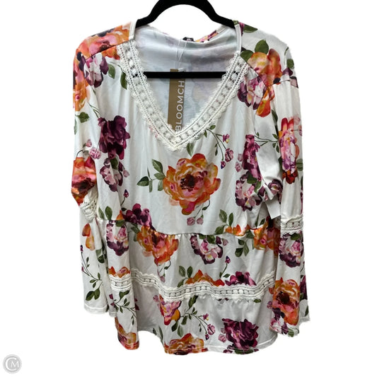 Top Long Sleeve By Clothes Mentor In Floral Print, Size: 1x