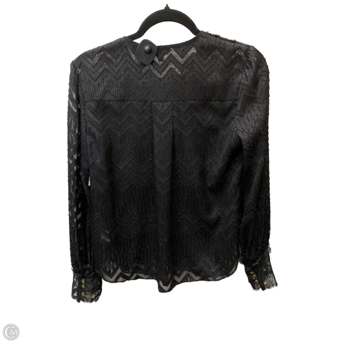Blouse Long Sleeve By catherine deana In Black, Size: S
