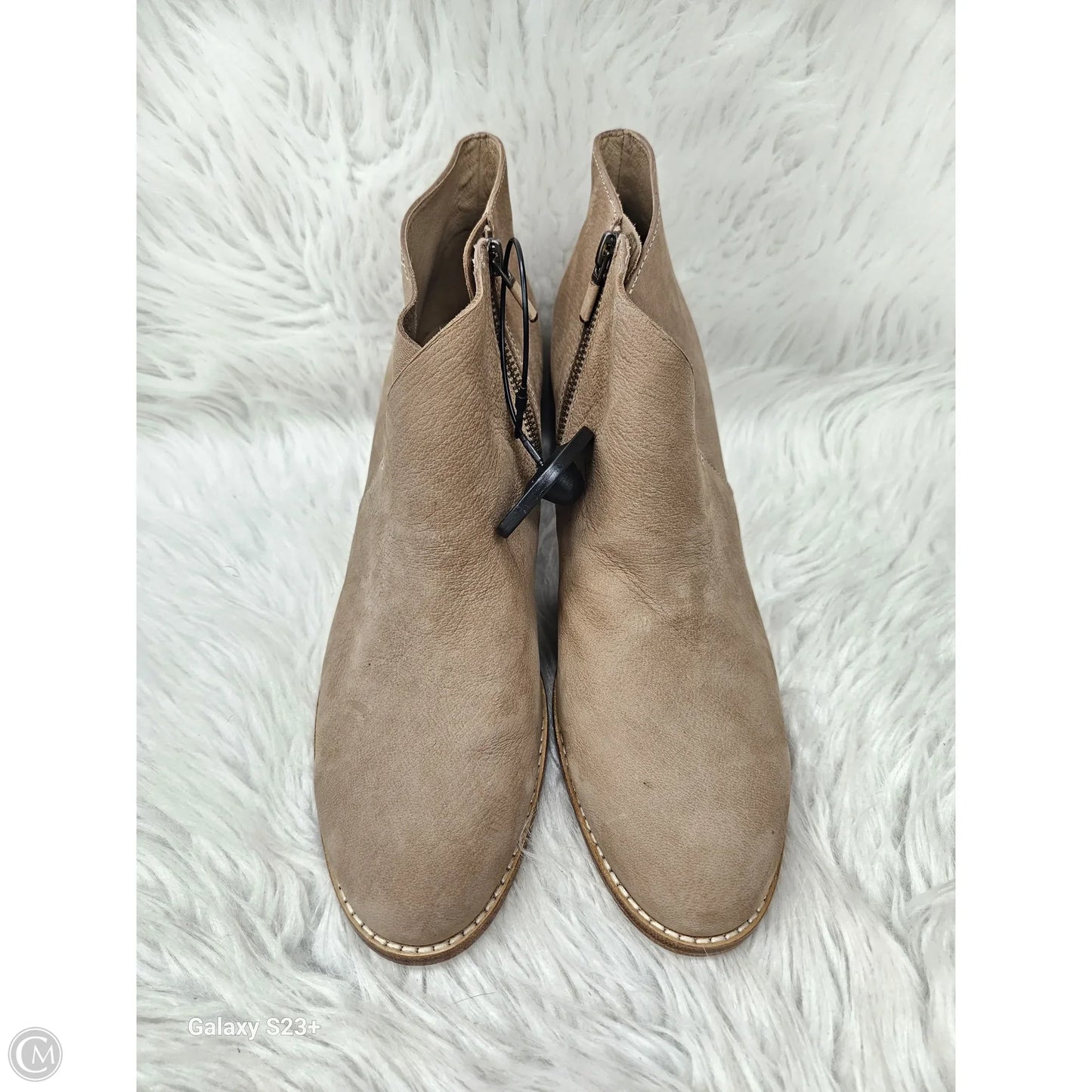Boots Ankle Heels By Eileen Fisher In Tan, Size: 11