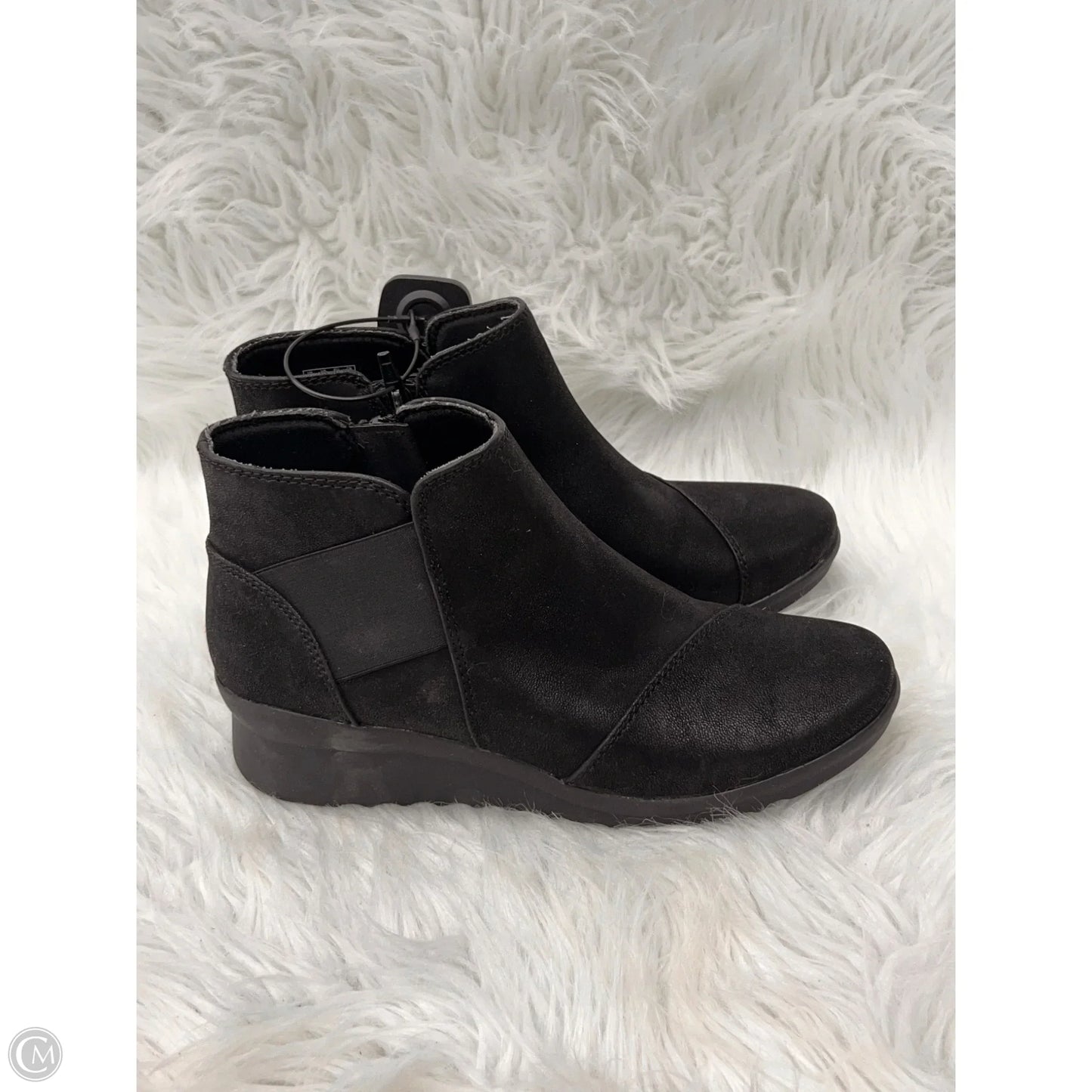 Boots Ankle Heels By Clarks In Black, Size: 7.5