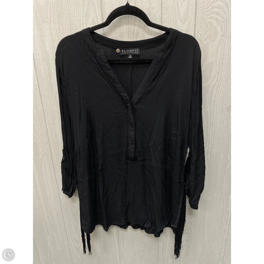 Blouse Long Sleeve By Eloquii In Black, Size: 1x