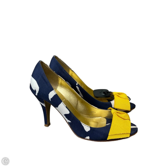 Shoes Heels Kitten By J. Crew In Blue & Yellow, Size: 8