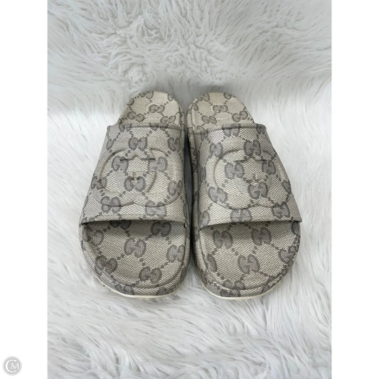 Sandals Luxury Designer By Gucci In Beige, Size: 11