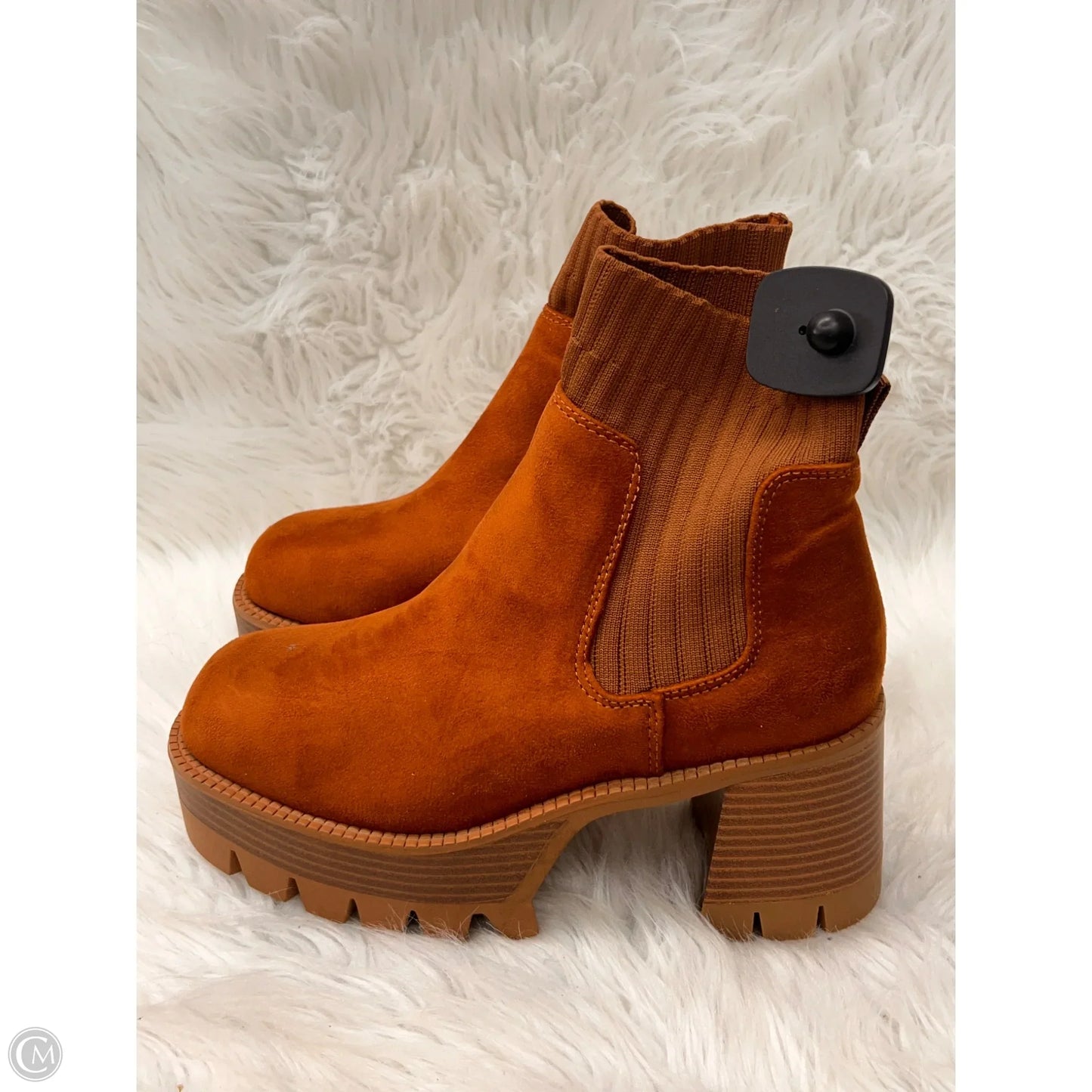 Boots Ankle Heels By Bamboo In Brown, Size: 10