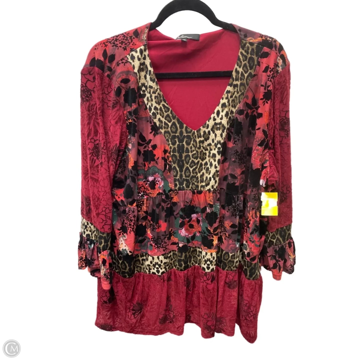 Top Long Sleeve By Calessa In Multi-colored, Size: 2x