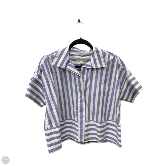 Blouse Short Sleeve By Banana Republic In Striped Pattern, Size: S