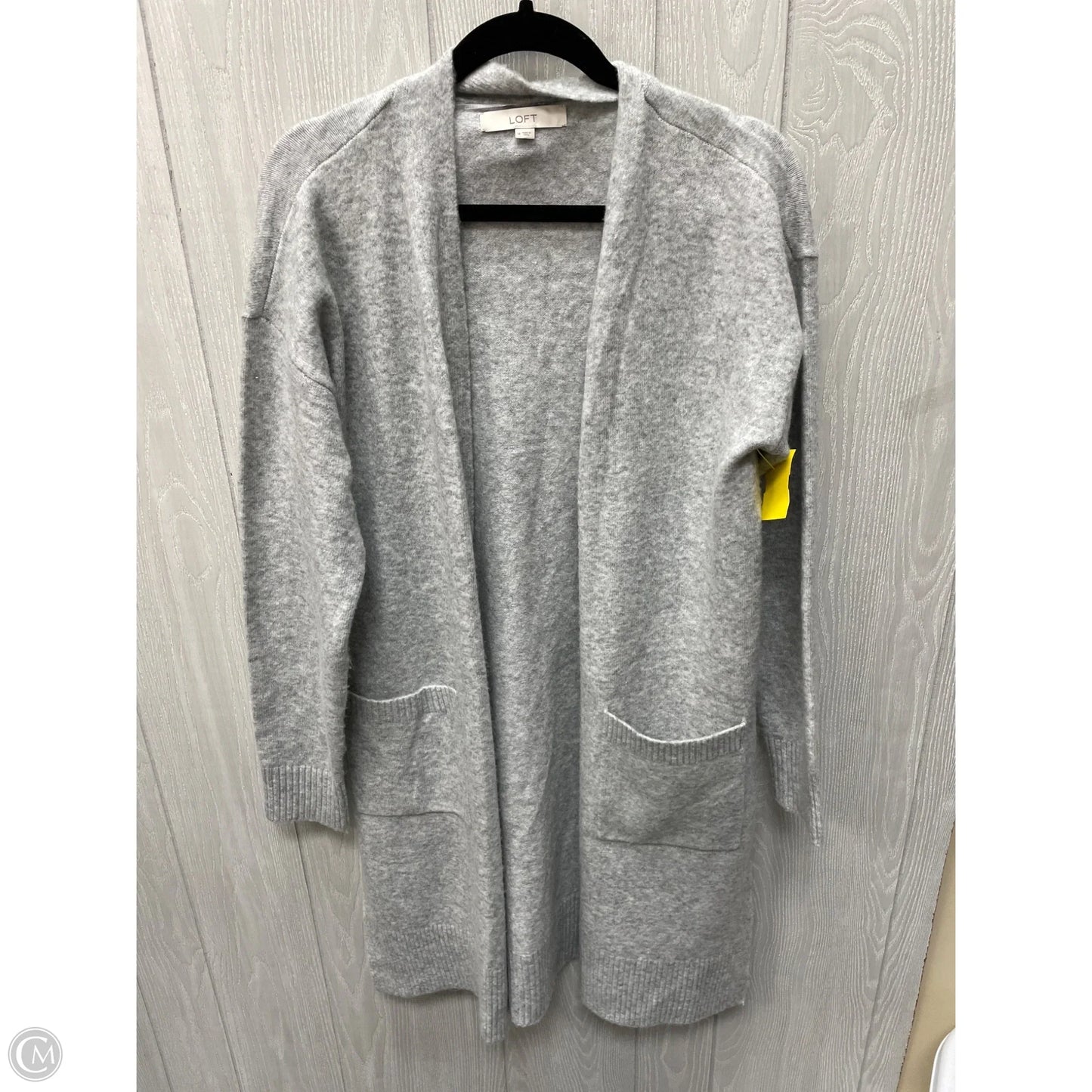 Sweater Cardigan By Loft In Grey, Size: M