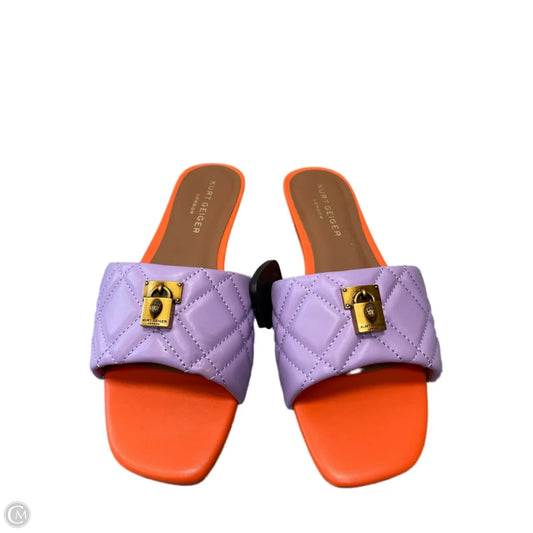 Sandals Designer By Kurt Geiger In Orange & Purple, Size: 10