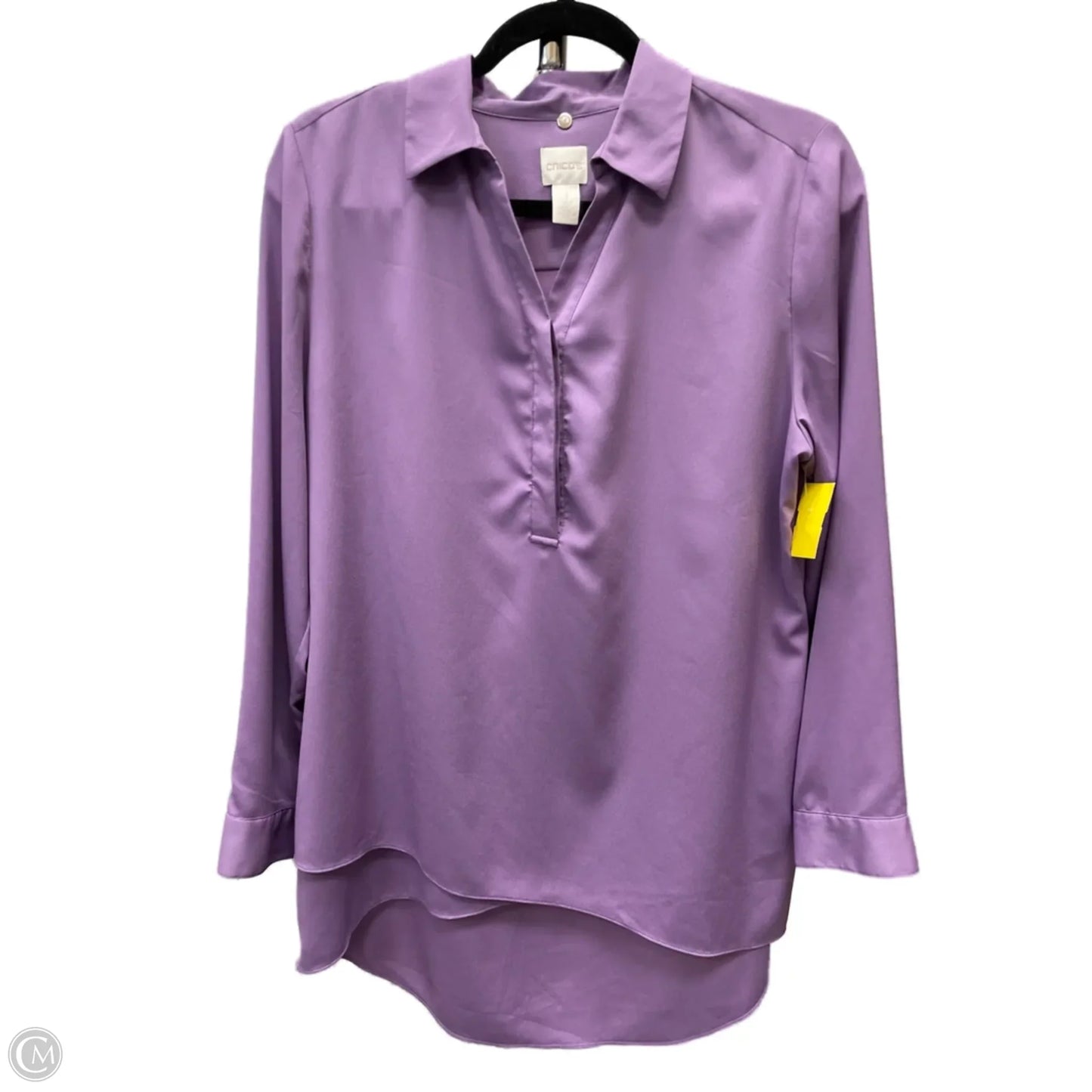 Blouse Long Sleeve By Chicos In Purple, Size: S