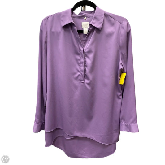 Blouse Long Sleeve By Chicos In Purple, Size: S