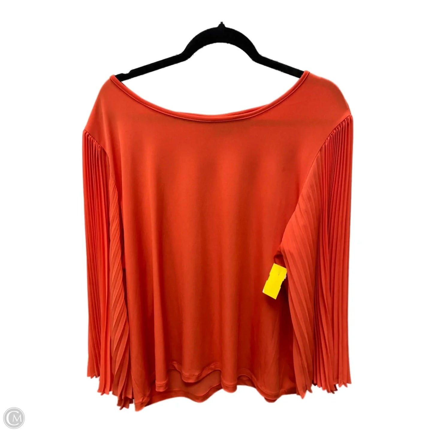 Blouse Long Sleeve By Chicos In Orange, Size: L