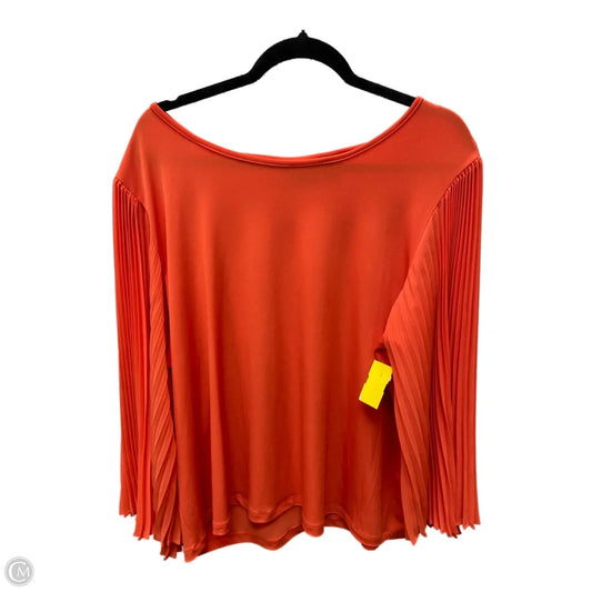 Blouse Long Sleeve By Chicos In Orange, Size: L