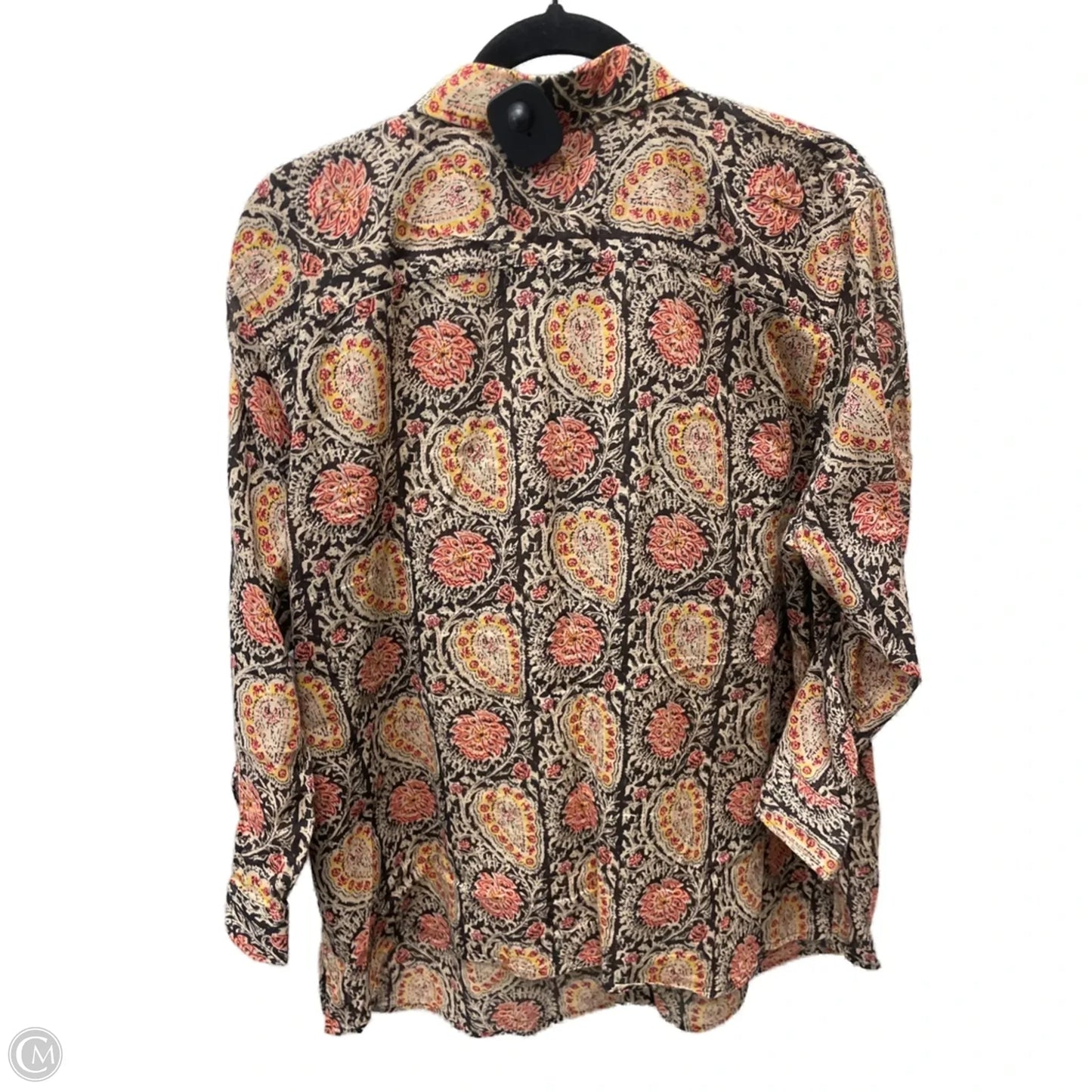 Top Long Sleeve By Lauren By Ralph Lauren In Brown & Red, Size: 2x