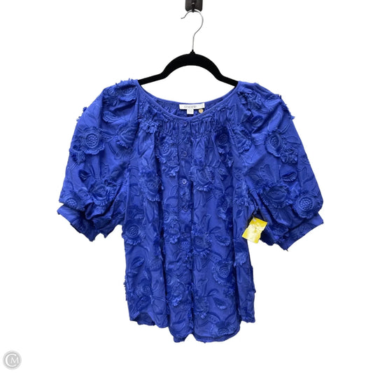 Blouse Short Sleeve By Chicos In Blue, Size: S