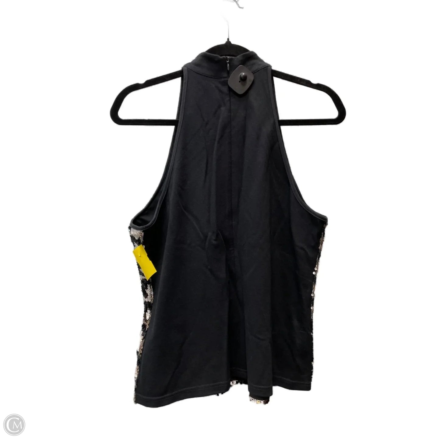 Blouse Sleeveless By Inc In Black & Cream, Size: L