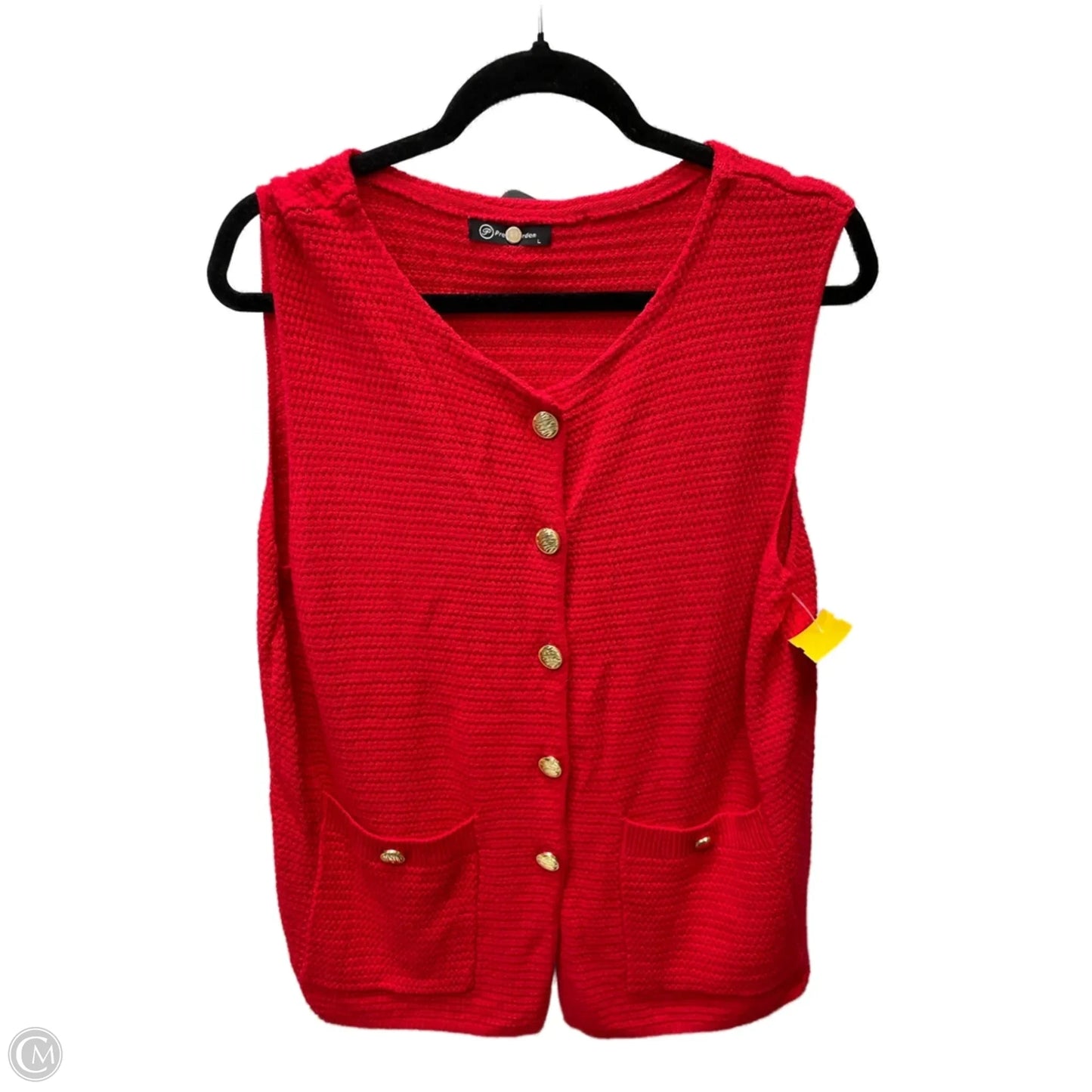 Sweater Cardigan By Prettygarden In Red, Size: L