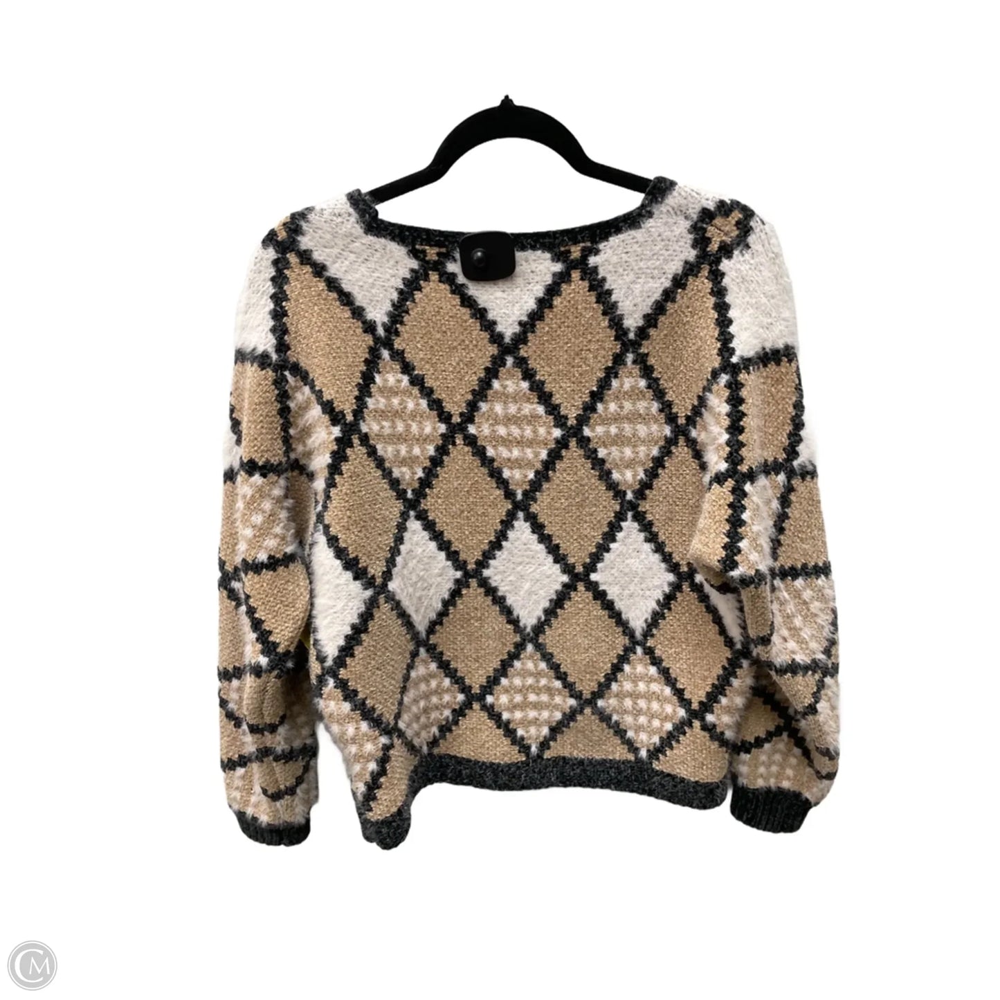 Sweater By Solitaire In Tan & White, Size: S