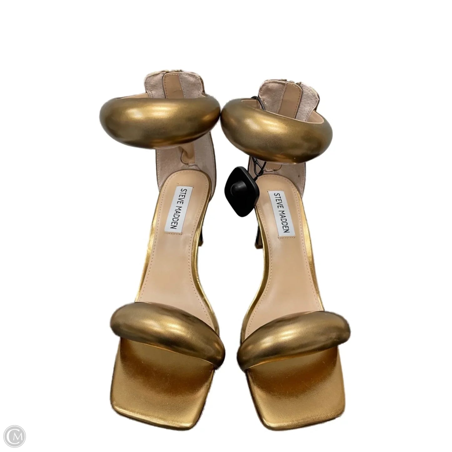 Sandals Heels Stiletto By Steve Madden In Gold, Size: 6.5