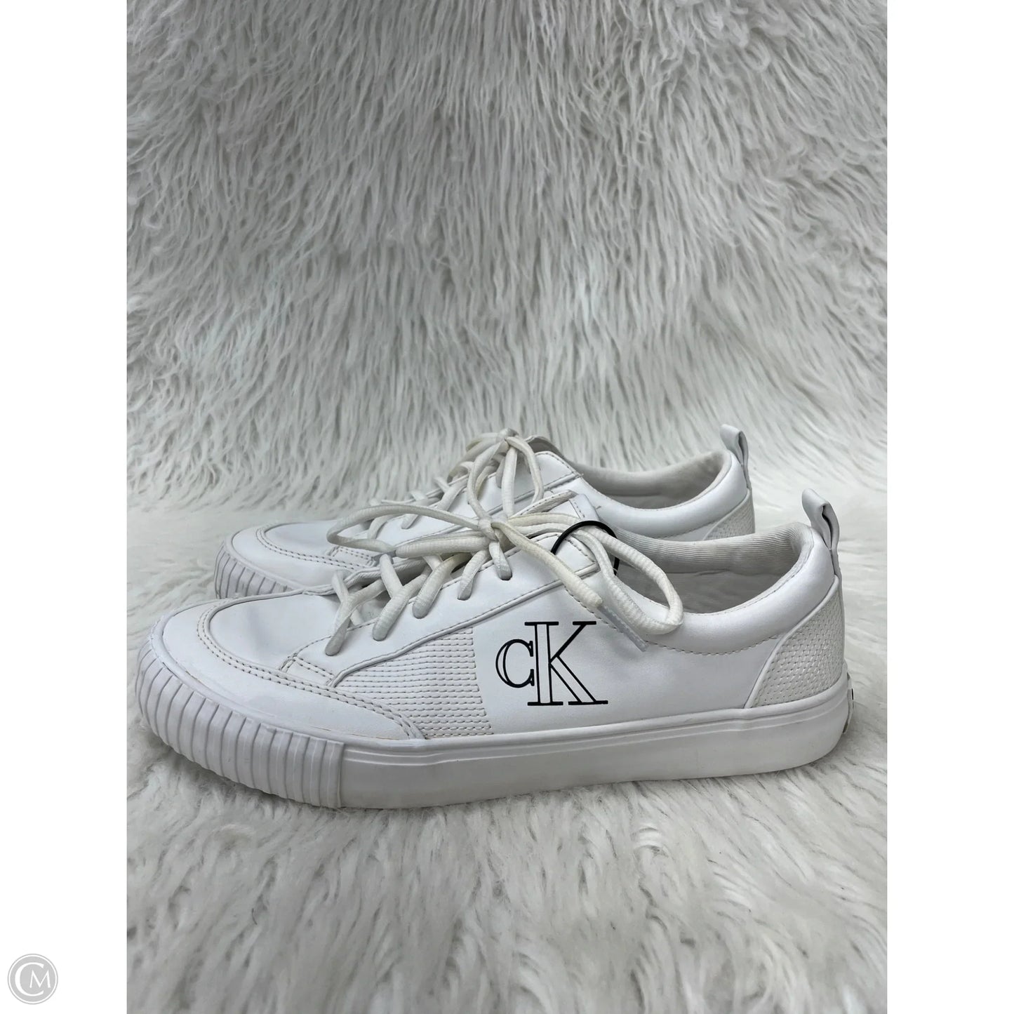 Shoes Sneakers By Calvin Klein In Cream, Size: 8