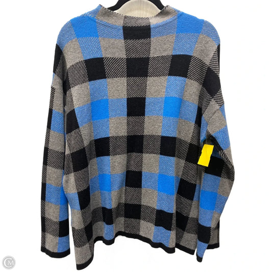Sweater By Jones New York In Checkered Pattern, Size: Xl