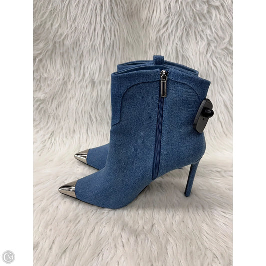 Boots Ankle Heels By Shoedazzle In Blue Denim, Size: 8.5